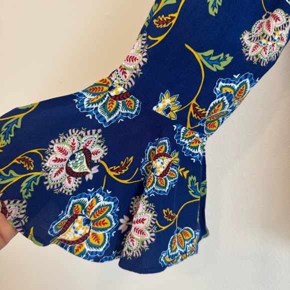 Fig and Flower Blouse Floral Open Front Flare Sleeve Boho L - Picture 4 of 6